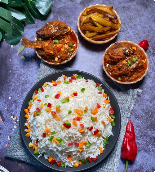 Basmati white rice with sauce