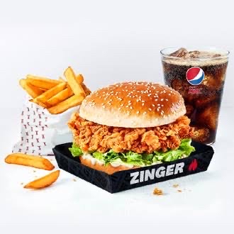 Double zinger burger meal