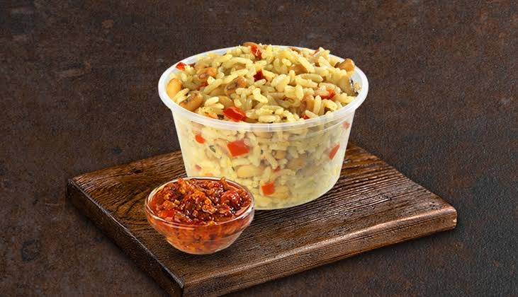 Rice and beans with sauce