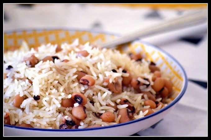 White rice and beans