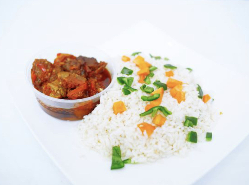 White rice and stew