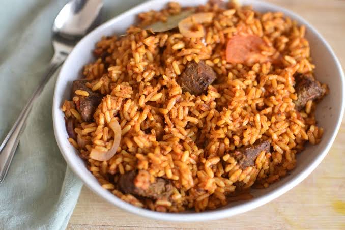 Jollof rice with beef