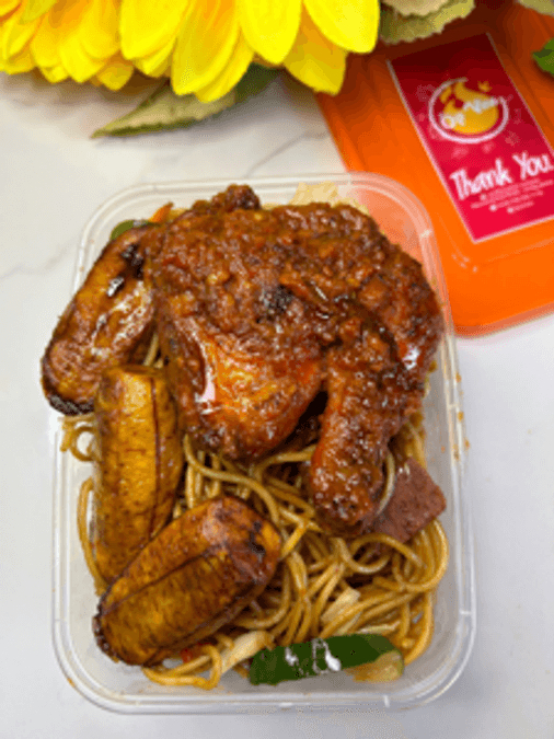 Spaghetti with chicken perri perri