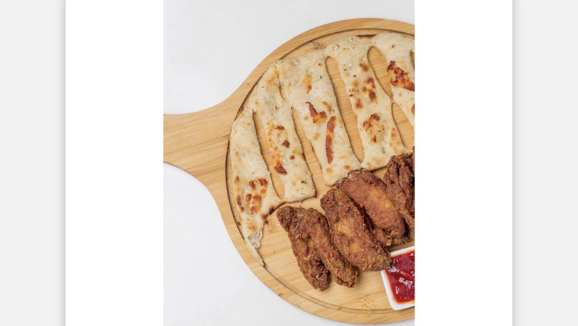 Breadsticks and chicken wings